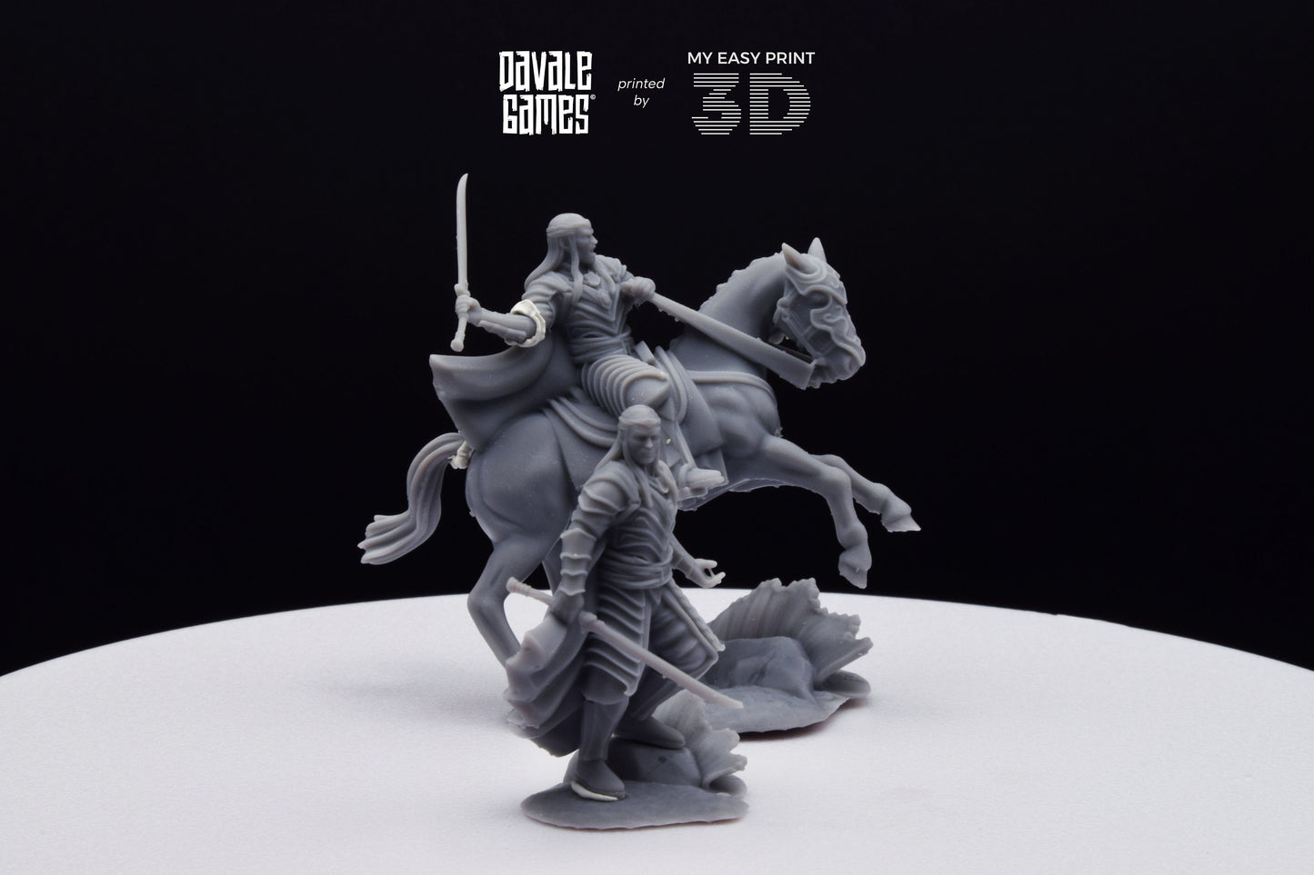 Lord of Bloody High Elves - Foot and Mounted - Davale Games - 3D Printed with high quality resin for LOTR/D&D games
