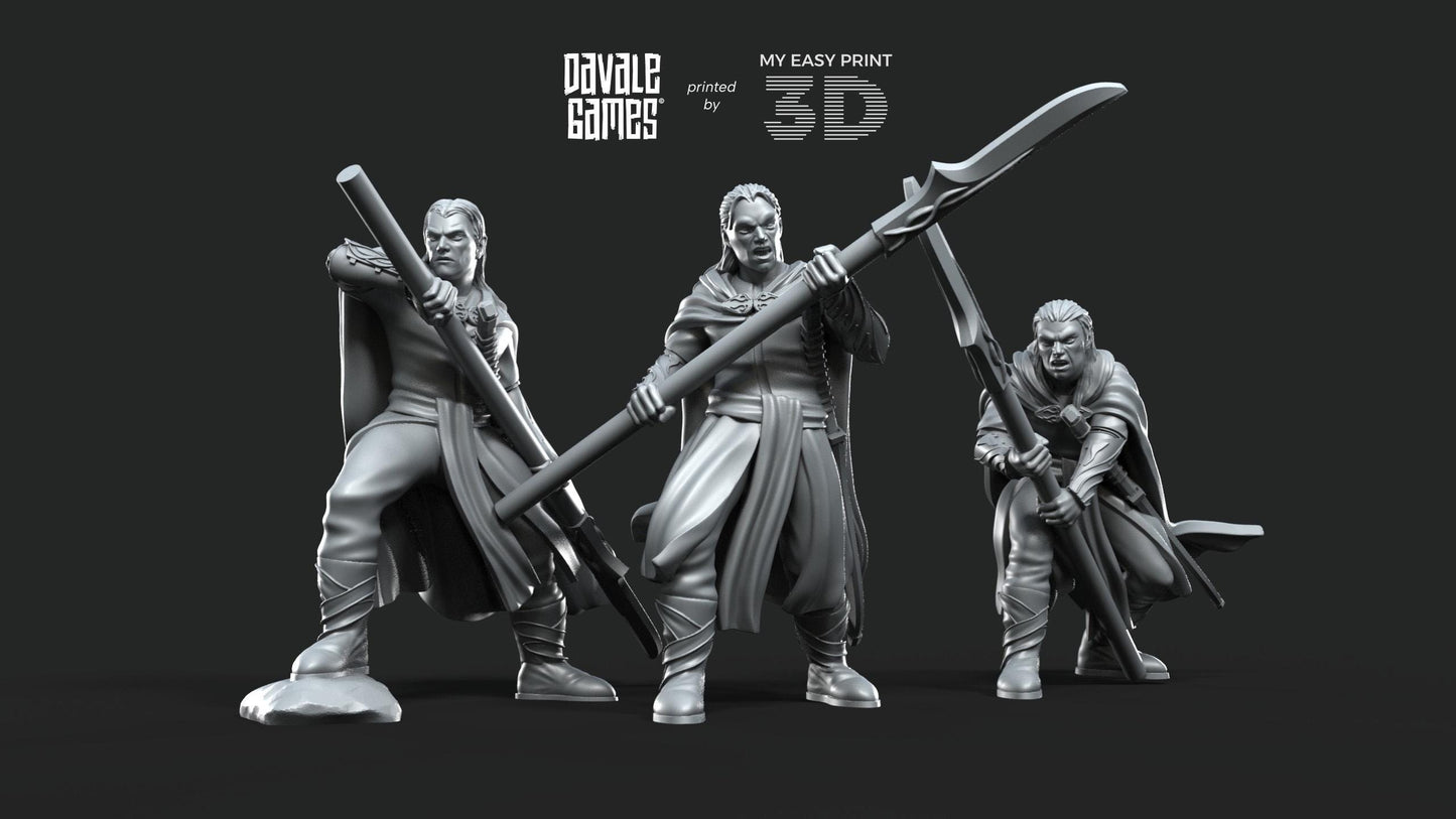 Forest Guardians Spearmen - Galanthir Elves - Davale Games - 3D Printed with high quality resin for LOTR/D&D games