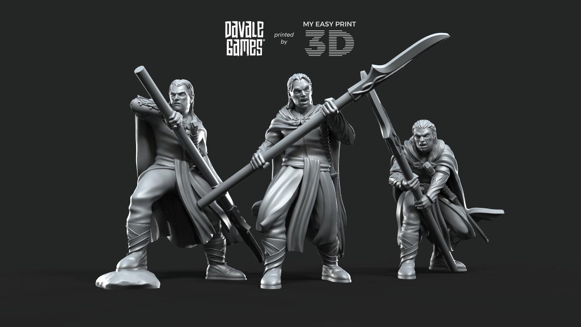 Forest Guardians Spearmen - Galanthir Elves - Davale Games - 3D Printed with high quality resin for LOTR/D&D games