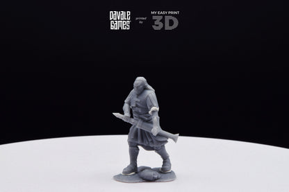 Outrider blood handed captain with two swords - Davale Games - 3D Printed with high quality resin for LOTR/D&D games