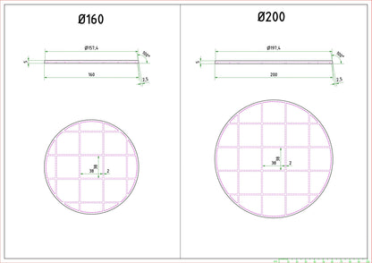Round Bases for Miniatures - 20mm to 200mm - 3D Printed with high quality PLA+ for Tabletop Games/Wargames/D&D games