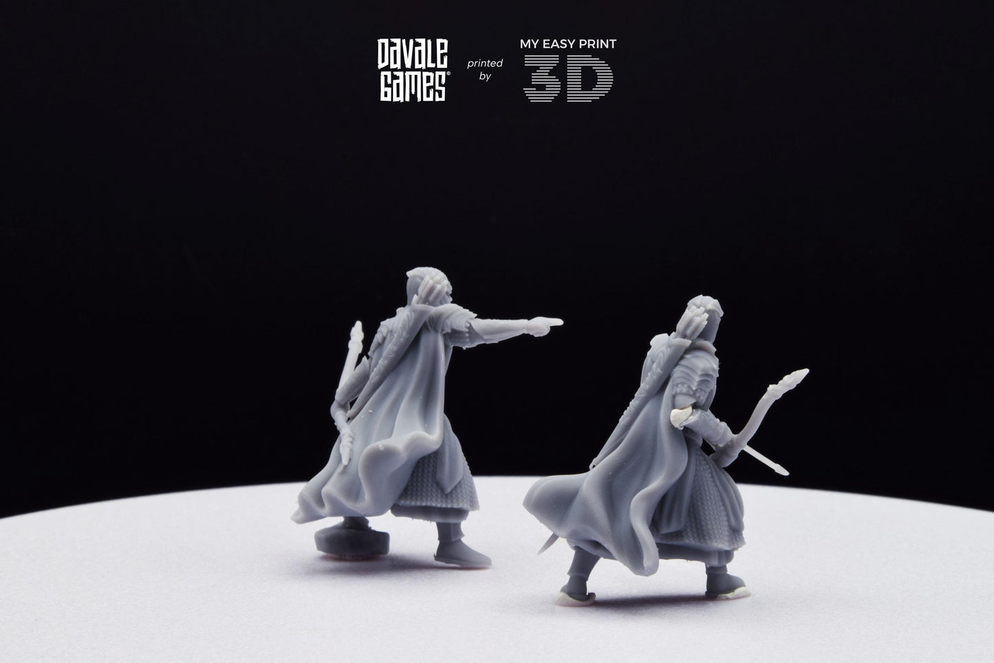 Armoured Wood Elf with Bows - Davale Games - 3D Printed with high quality resin for LOTR/D&D games
