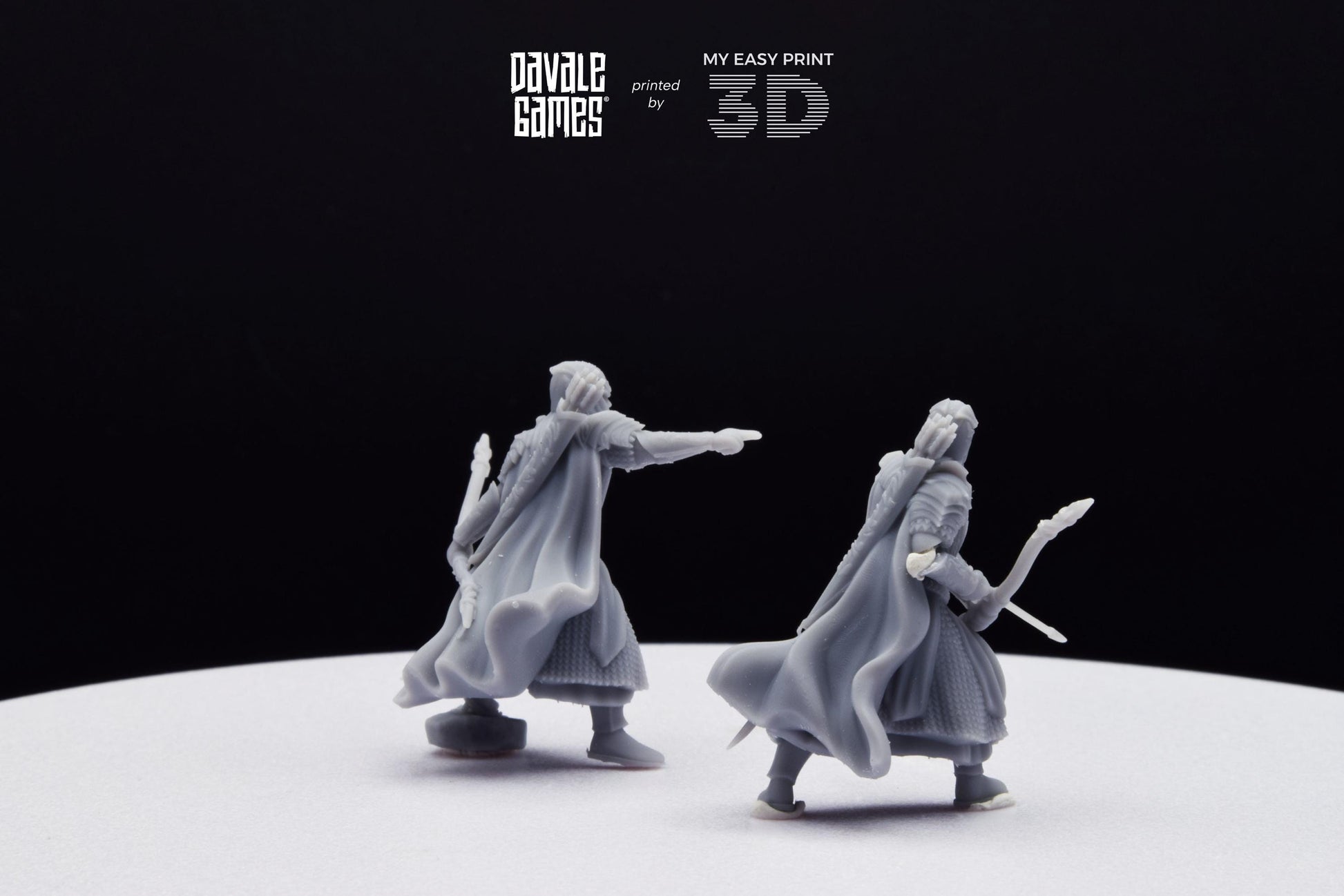 Armoured Wood Elf with Bows - Davale Games - 3D Printed with high quality resin for LOTR/D&D games