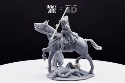 Blood-Handed Mage - Foot and Mounted - Davale Games - 3D Printed with high quality resin for LOTR/D&D games