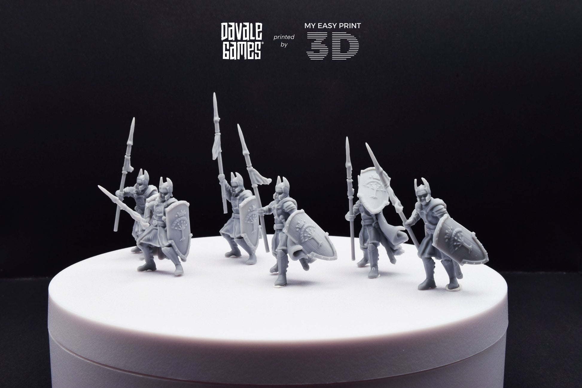 Old High Human Warriors Spearmen - Davale Games - 3D Printed with high quality resin for LOTR/D&D games