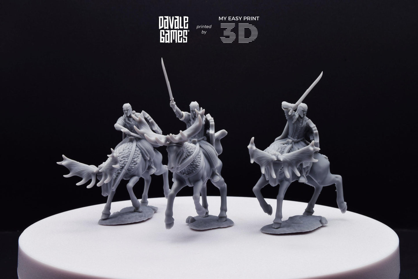 Armoured Wood Elf on Elk - Mounted - Davale Games - 3D Printed with high quality resin for LOTR/D&D games