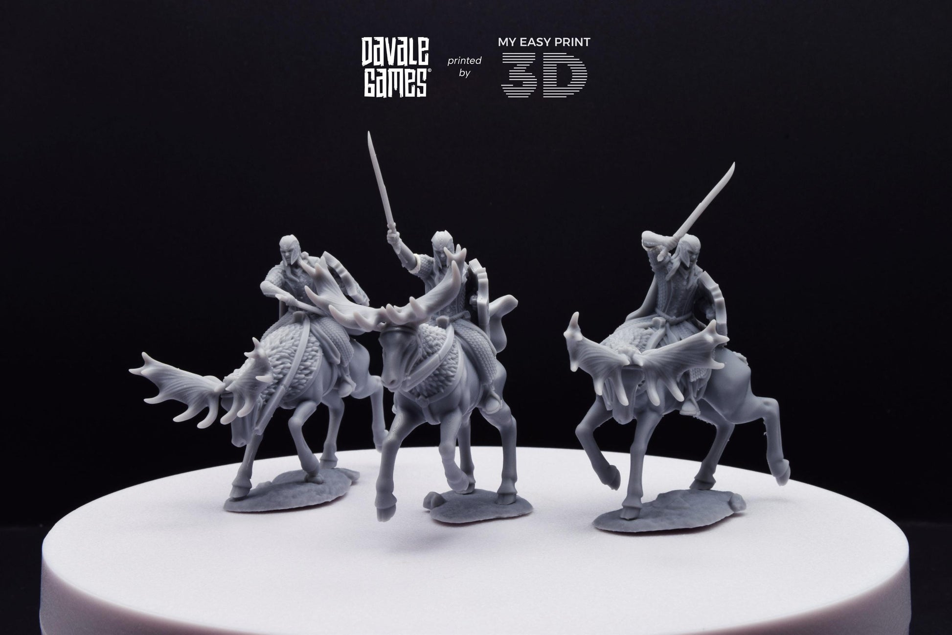 Armoured Wood Elf on Elk - Mounted - Davale Games - 3D Printed with high quality resin for LOTR/D&D games