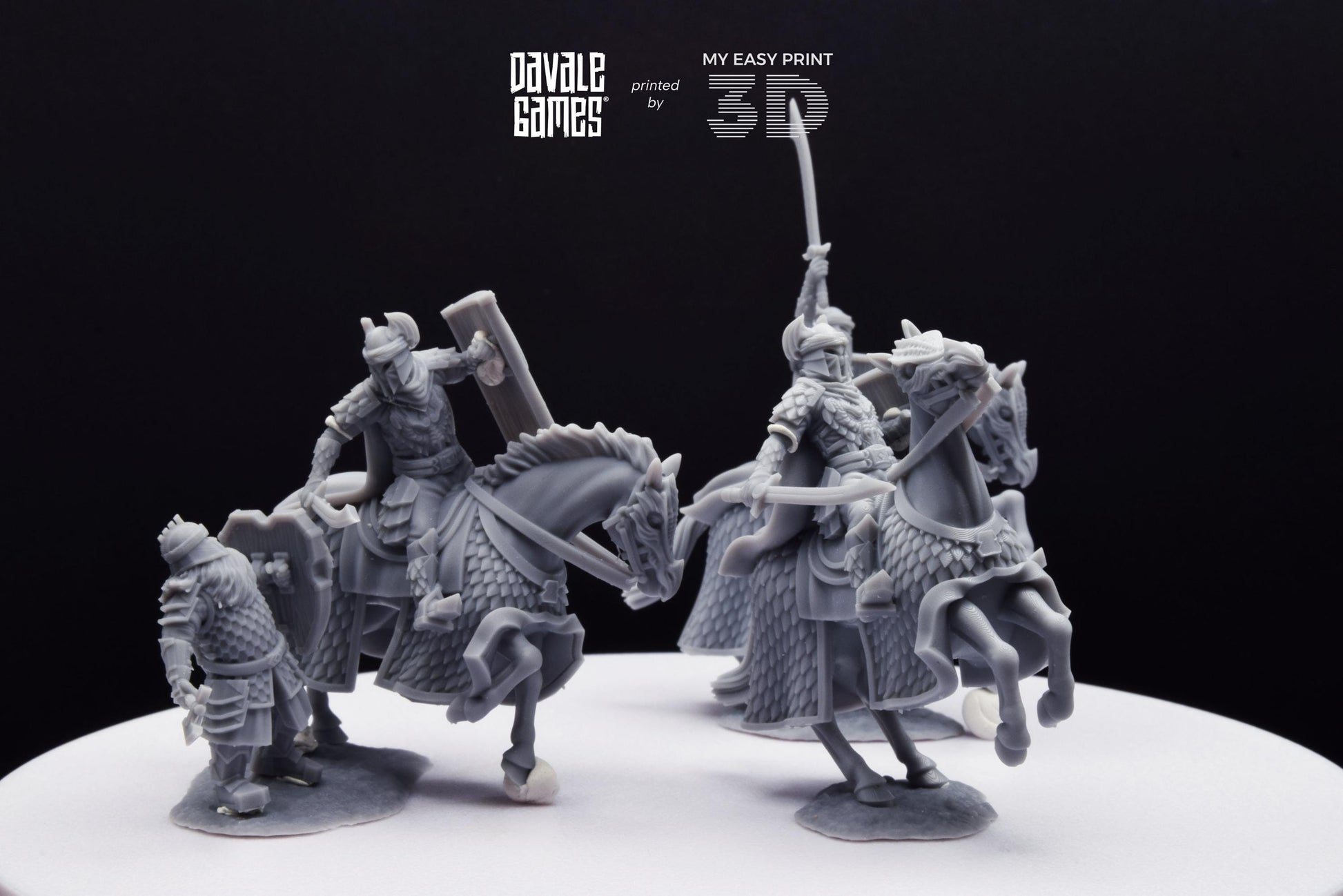 Dragon Army Elite on Horse - Davale Games - 3D Printed with high quality resin for LOTR/D&D games