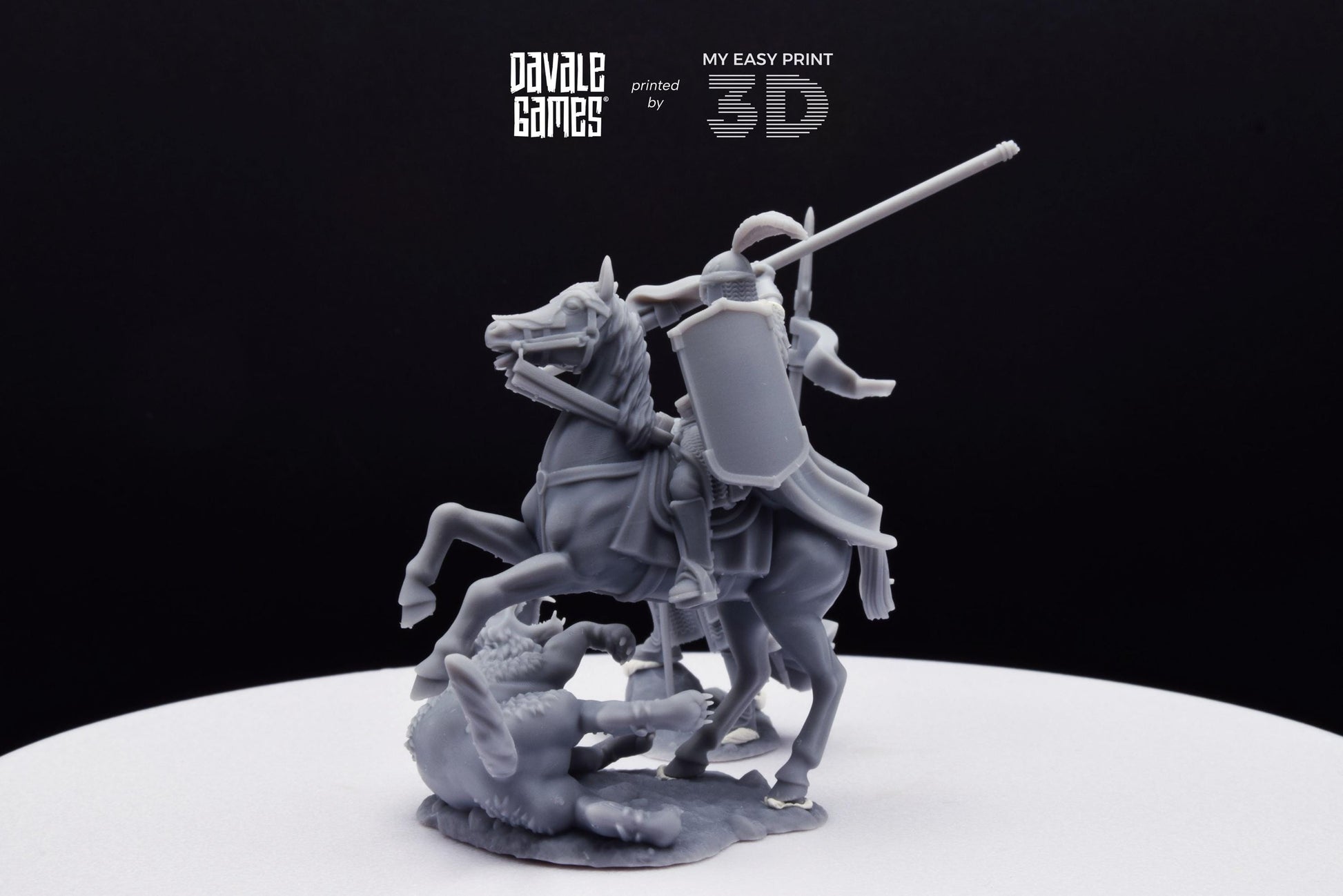 North Warrior Captain with Spear and Shield - Grey Castle - Foot and Mounted - Davale Games - 3D Printed with HQ resin for LOTR/D&D games