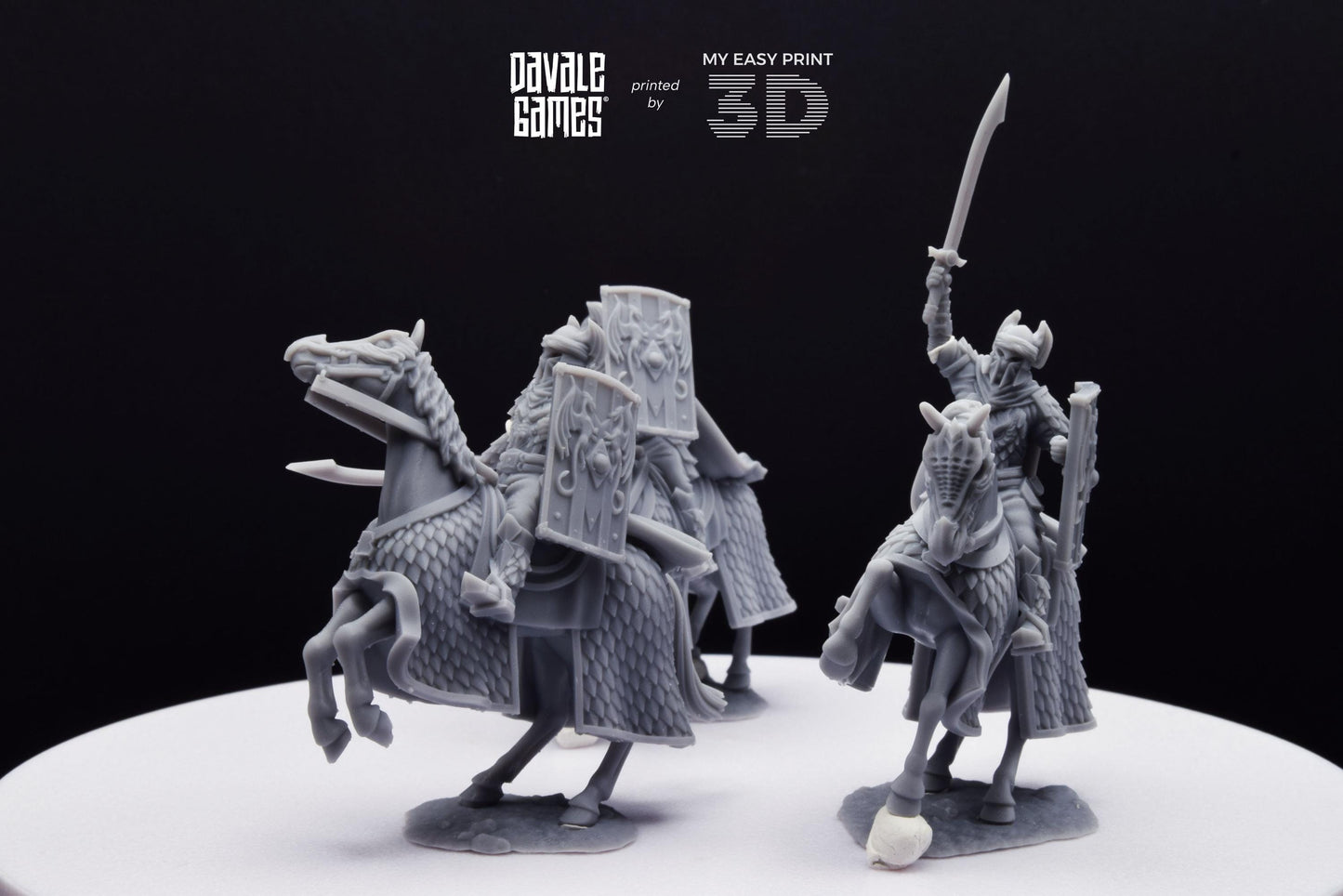 Dragon Army Elite on Horse - Davale Games - 3D Printed with high quality resin for LOTR/D&D games