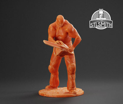 Doom Zombie Chainsaw [3] Miniature - Fanmade - TheSTLSmith - 3D Printed with high quality resin for Skirmish/D&D games