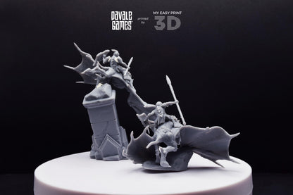 Bat Riders - Goblins of the cave - Davale Games - 3D Printed with high quality resin for LOTR/D&D games