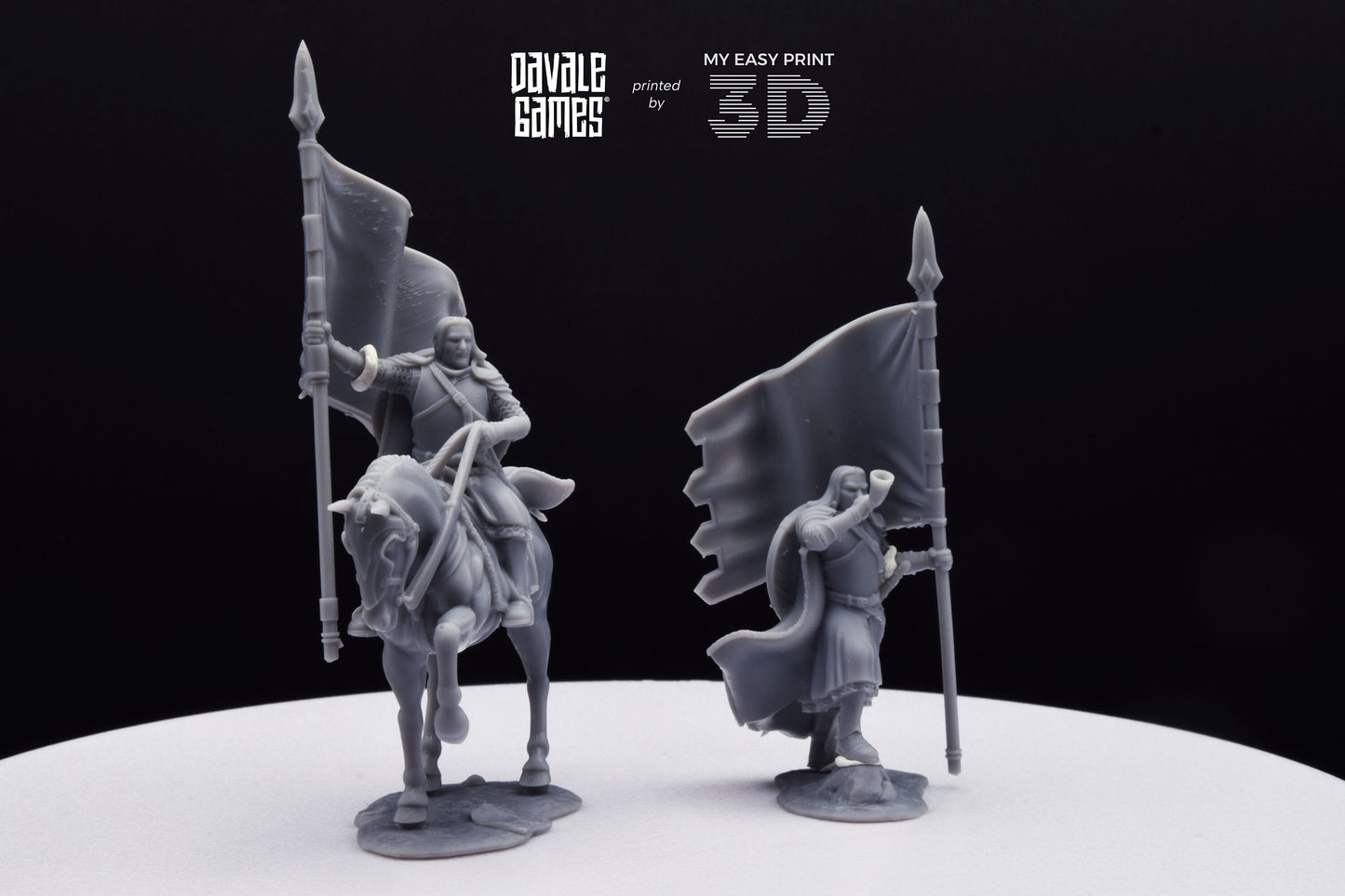 Captain of the Grey Castle 2 - Foot and Mounted - Davale Games - 3D Printed with high quality resin for LOTR/D&D games