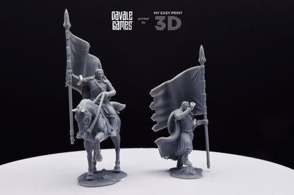Captain of the Grey Castle 2 - Foot and Mounted - Davale Games - 3D Printed with high quality resin for LOTR/D&D games