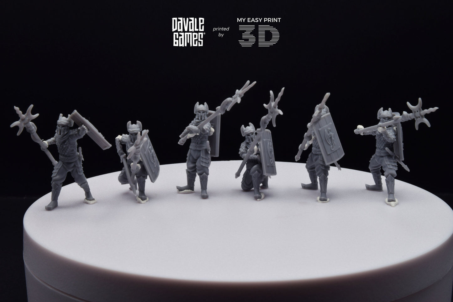Dragon Army Long Spear Warriors - Davale Games - 3D Printed with high quality resin for LOTR/D&D games