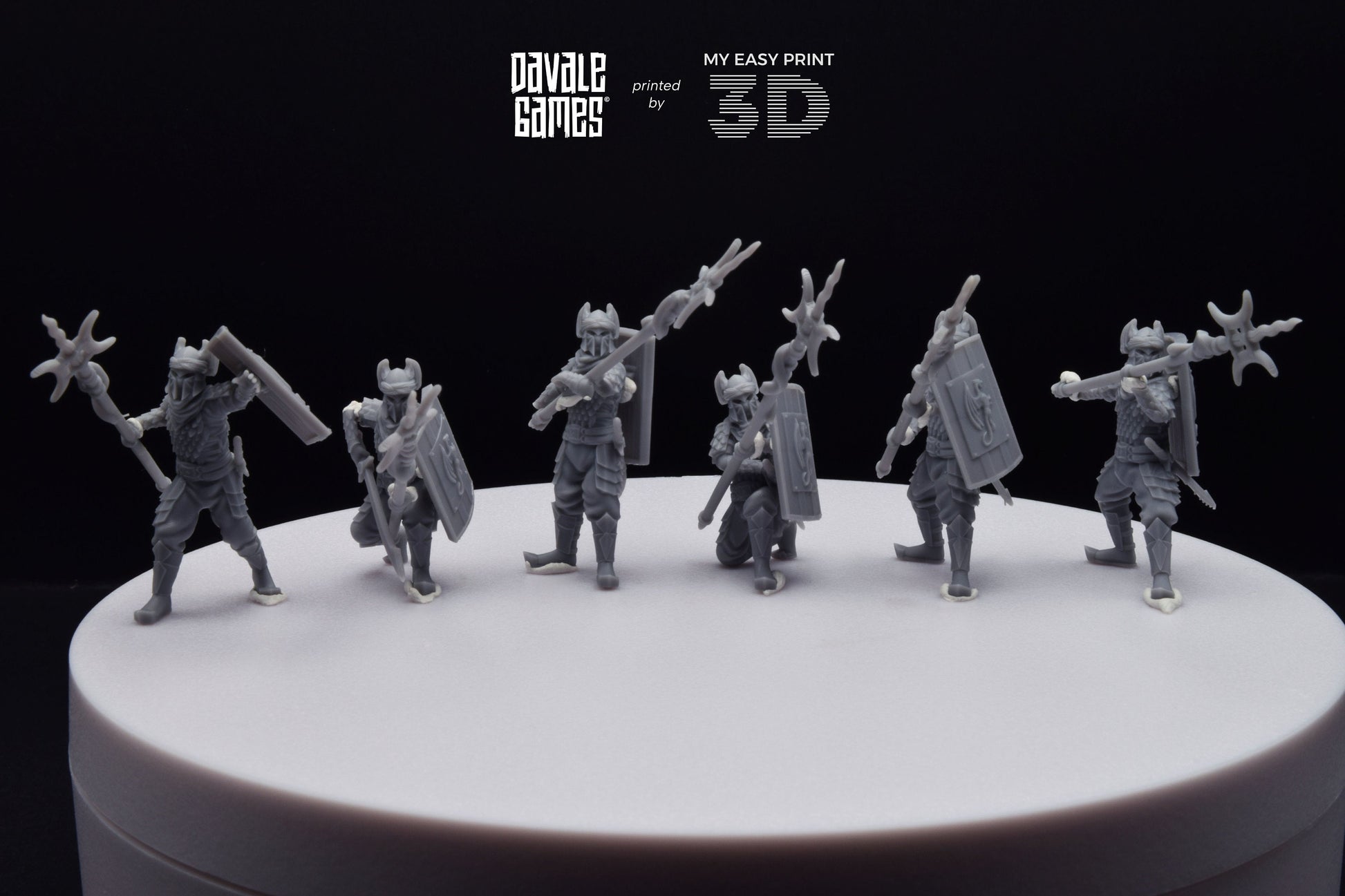 Dragon Army Long Spear Warriors - Davale Games - 3D Printed with high quality resin for LOTR/D&D games