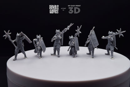 Dragon Army Long Spear Warriors - Davale Games - 3D Printed with high quality resin for LOTR/D&D games