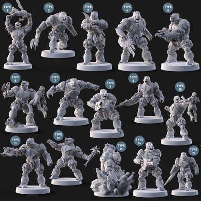 Halo Brutes Miniatures - Galactic Armory - 3D Printed with High Quality Resin for Wargame/Skirmish/D&D