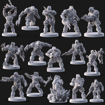 Halo Brutes Miniatures - Galactic Armory - 3D Printed with High Quality Resin for Wargame/Skirmish/D&D
