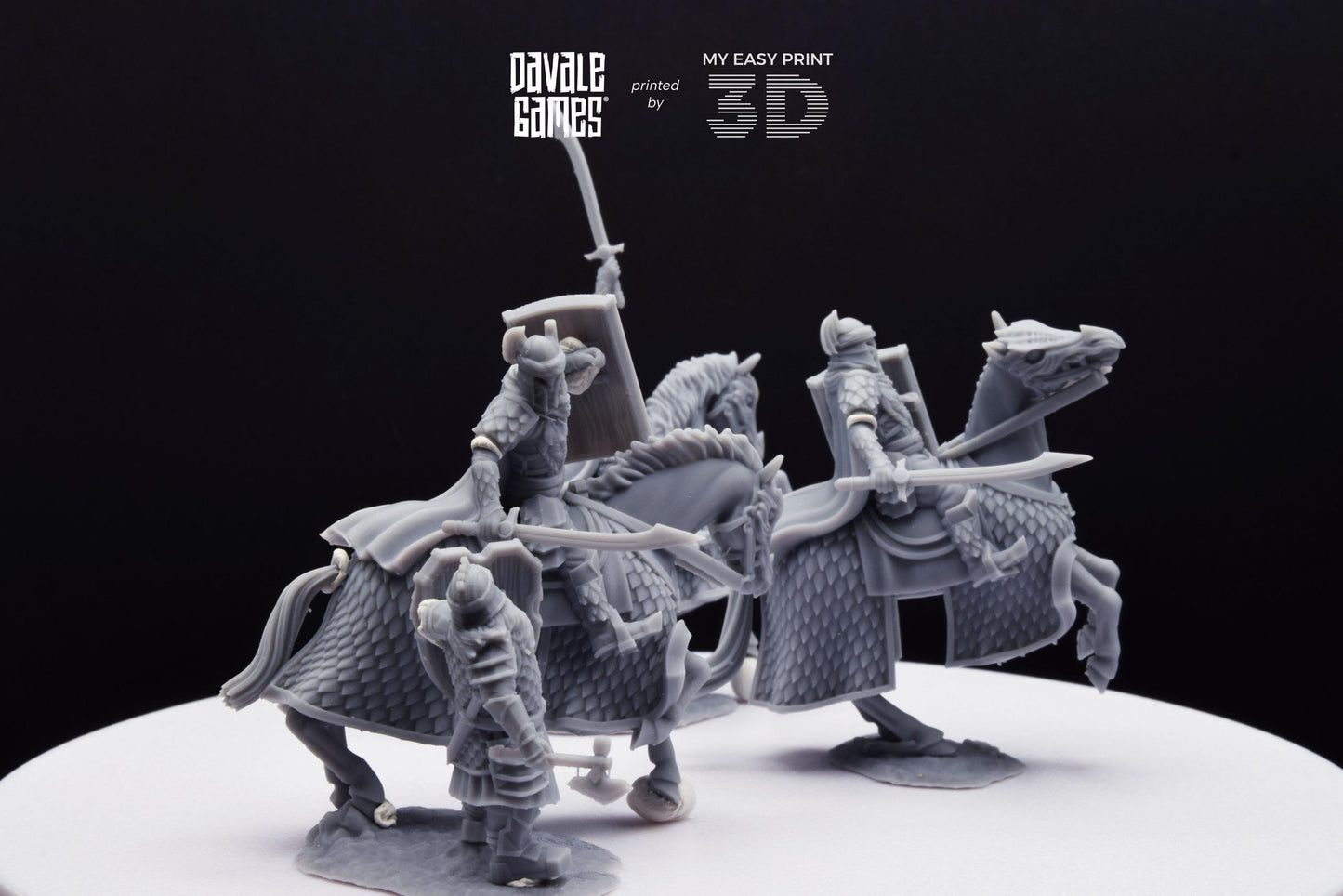 Dragon Army Elite on Horse - Davale Games - 3D Printed with high quality resin for LOTR/D&D games