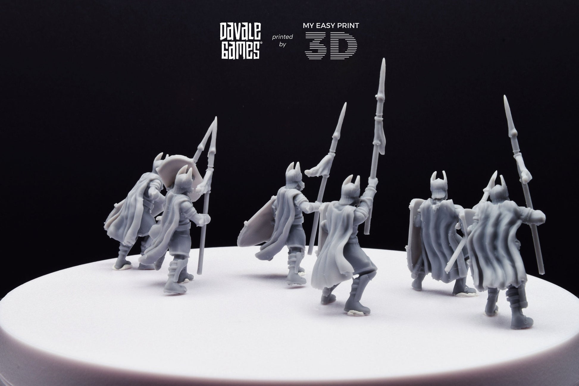Old High Human Warriors Spearmen - Davale Games - 3D Printed with high quality resin for LOTR/D&D games