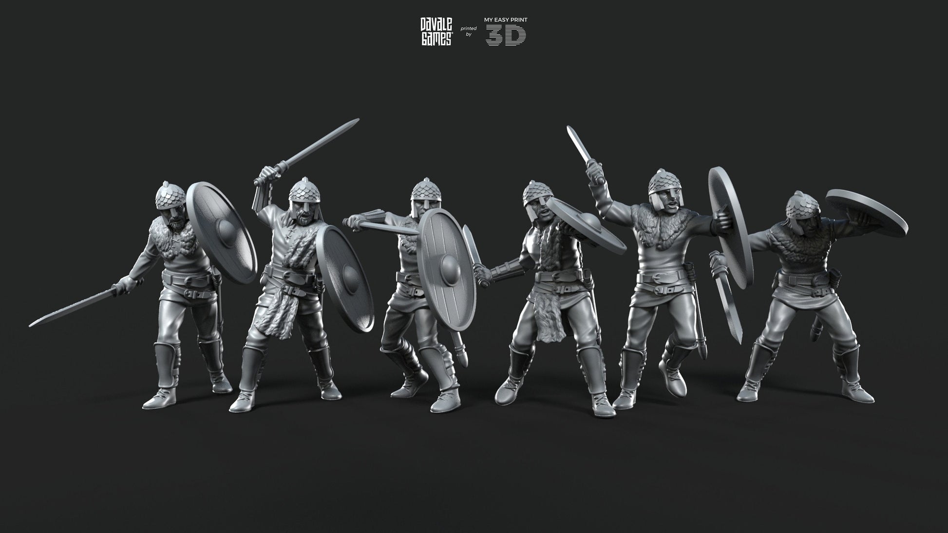 Gepids on foot Swordmen - Davale Games - Historical games - 3D Printed with high quality resin