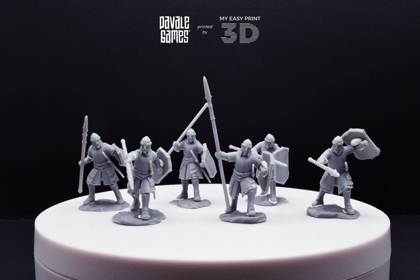 North Warriors with Spear and Shield - Davale Games - 3D Printed with high quality resin for LOTR/D&D games