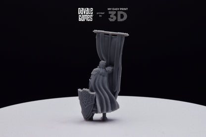 Armoured Wood Elf on Foot Banner 2 - Davale Games - 3D Printed with high quality resin for LOTR/D&D games