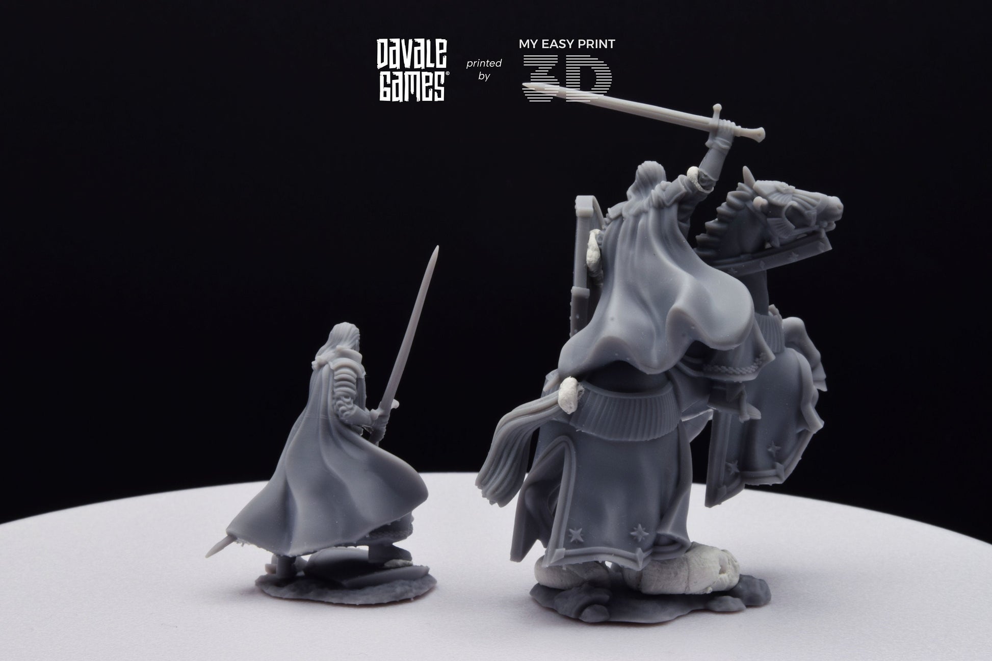 High Human King Reboot - Foot and Mounted - Davale Games - 3D Printed with high quality resin for LOTR/D&D games