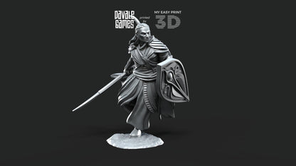 Captain of Galanthir with Bow - Foot - Davale Games - 3D Printed with high quality resin for LOTR/D&D games