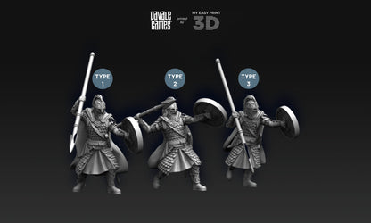 West Human Royal Guard - Foot - Davale Games - 3D Printed with high quality resin for LOTR/D&D games