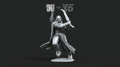 Galanthir Elves - Forest Guardians with Sword - Davale Games - 3D Printed with high quality resin for LOTR/D&D games