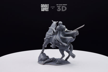 King of the Forest Elves on Horse - Davale Games - 3D Printed with high quality resin for LOTR/D&D games
