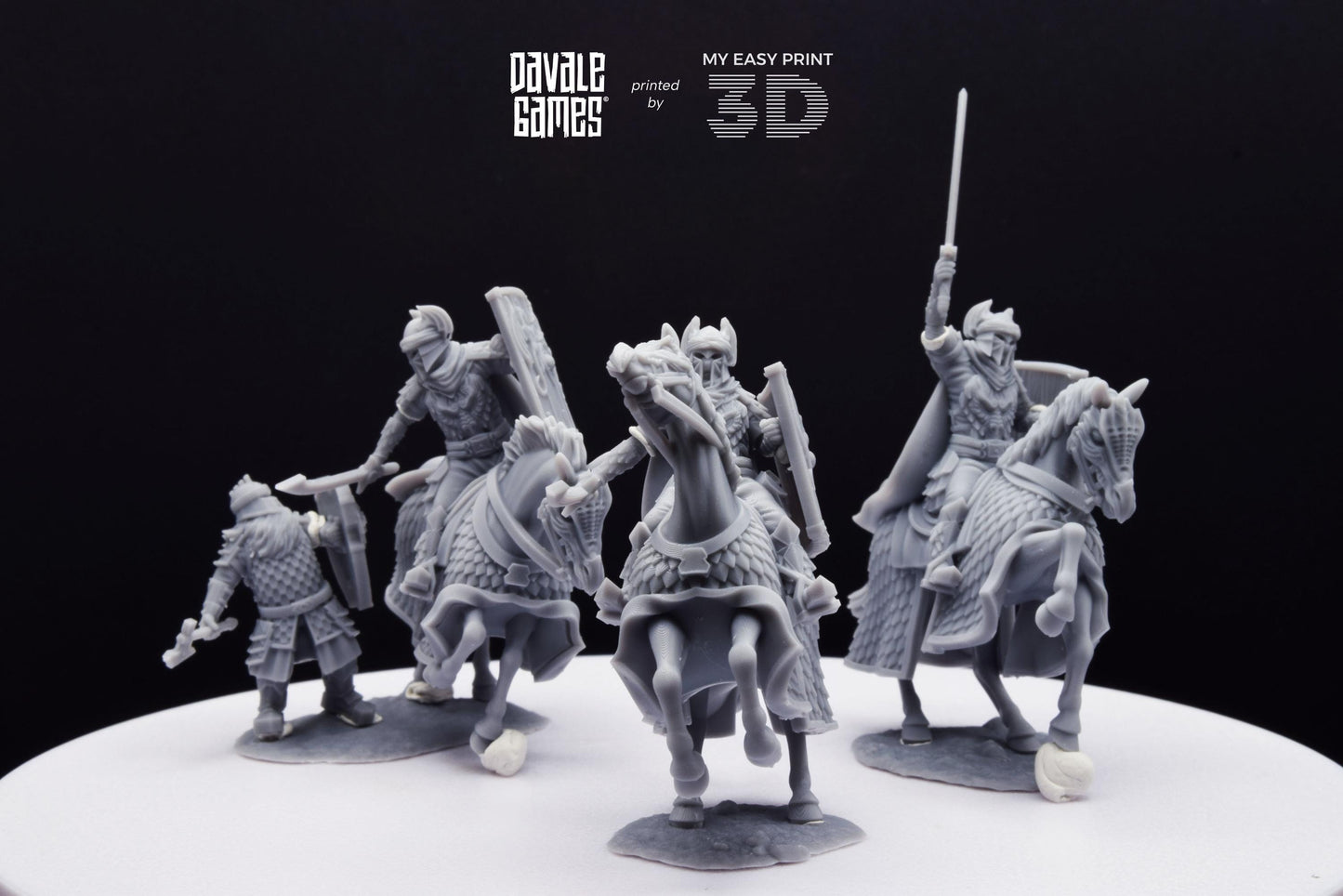 Dragon Army Elite on Horse - Davale Games - 3D Printed with high quality resin for LOTR/D&D games