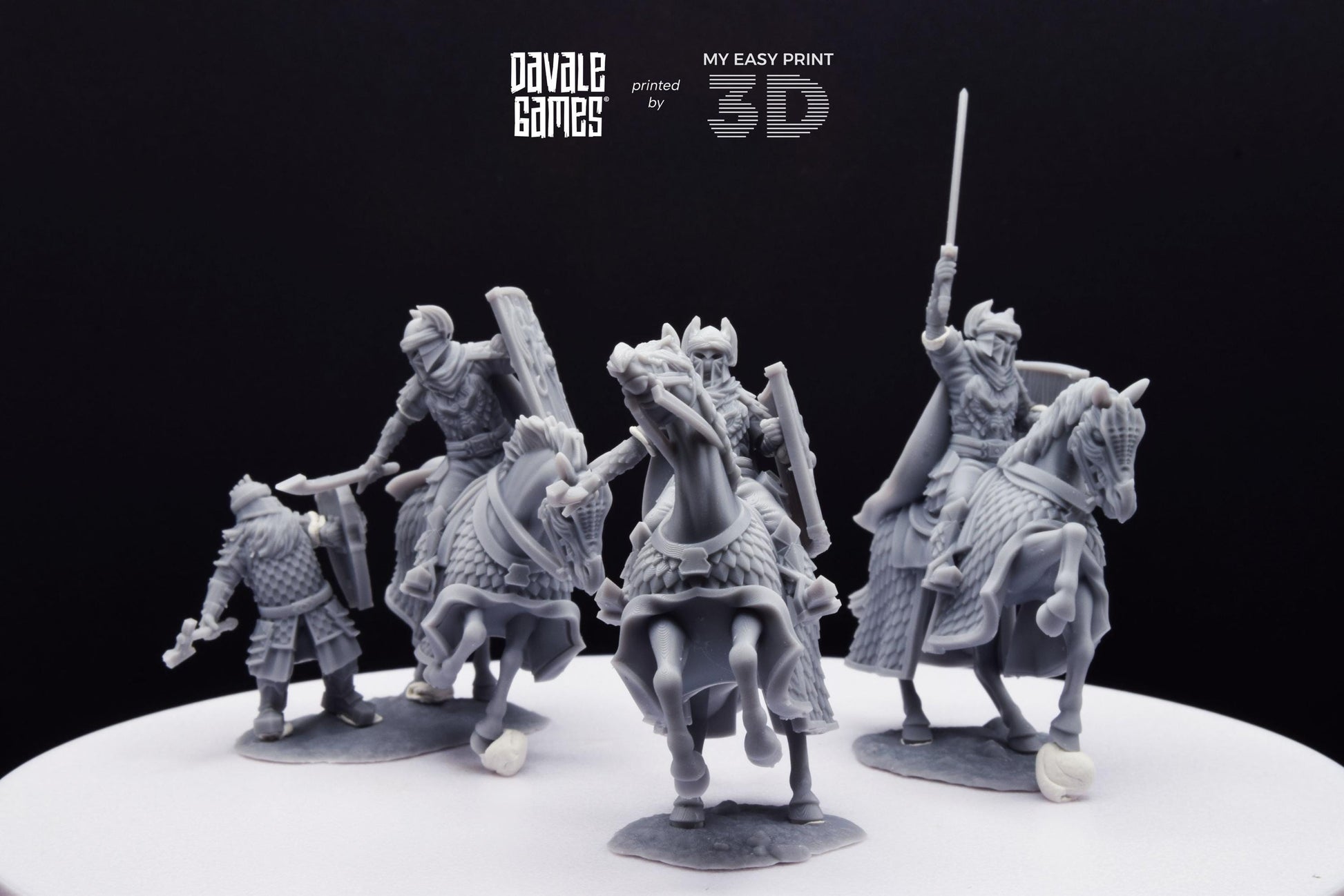 Dragon Army Elite on Horse - Davale Games - 3D Printed with high quality resin for LOTR/D&D games