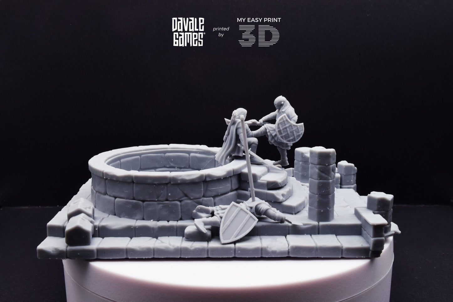 Grey Castle Scenery with Casualties [Ver.1 + Ver.2] - Davale Games - 3D Printed with high quality resin for LOTR/D&D games