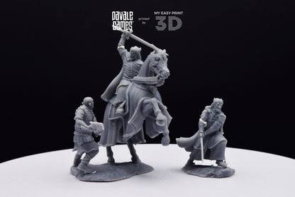 High King of Grey Castle - Foot and Mounted - Davale Games - 3D Printed with high quality resin for LOTR/D&D games