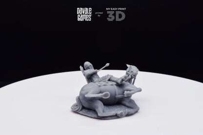 Death West Human on Horse - Mounted - Davale Games - 3D Printed with high quality resin for LOTR/D&D games