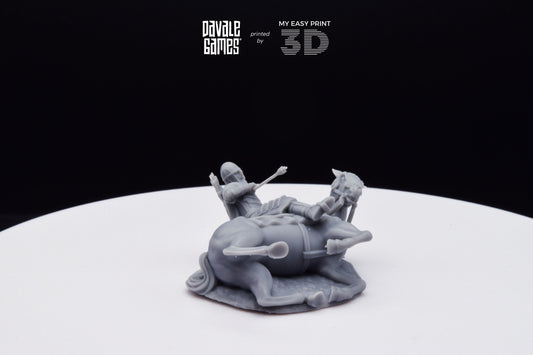 Death West Human on Horse - Mounted - Davale Games - 3D Printed with high quality resin for LOTR/D&D games