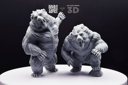 Giant Bears - Davale Games - 3D Printed with high quality resin for LOTR/D&D games