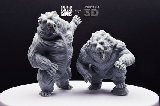 Giant Bears - Davale Games - 3D Printed with high quality resin for LOTR/D&D games