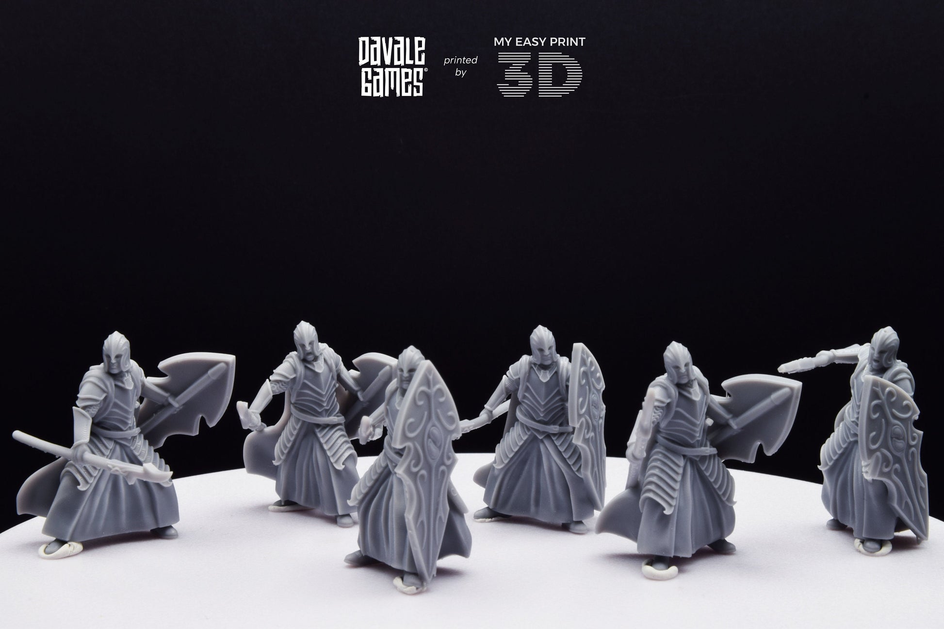 Bloody Elf with Spear and Shield - Davale Games - 3D Printed with high quality resin for LOTR/D&D games