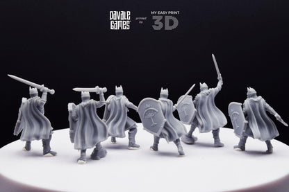 High Human Warrior with Sword and Shield - Davale Games - 3D Printed with high quality resin for LOTR/D&D games