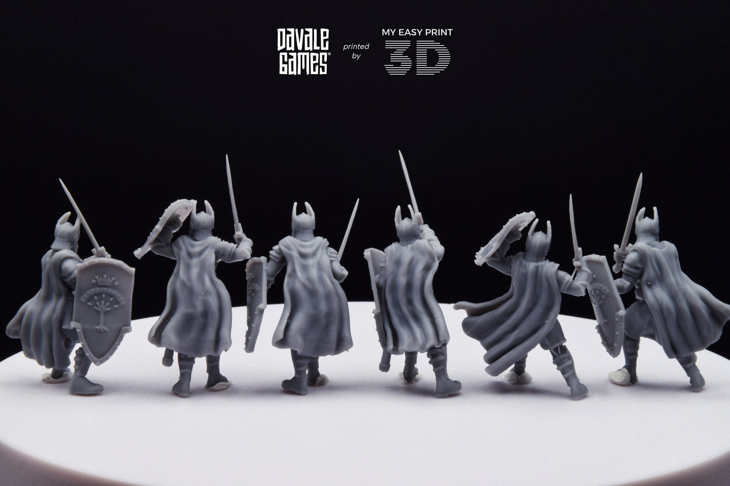 Old High Human Warriors Swordmen - Davale Games - 3D Printed with high quality resin for LOTR/D&D games