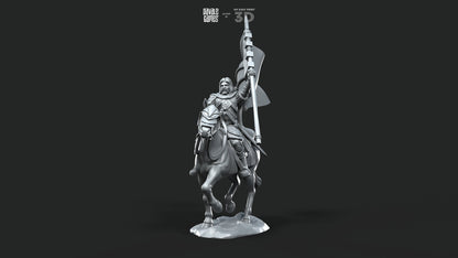 Mudd - West Human Banner - Foot and Mounted - Davale Games - 3D Printed with high quality resin for LOTR/D&D games