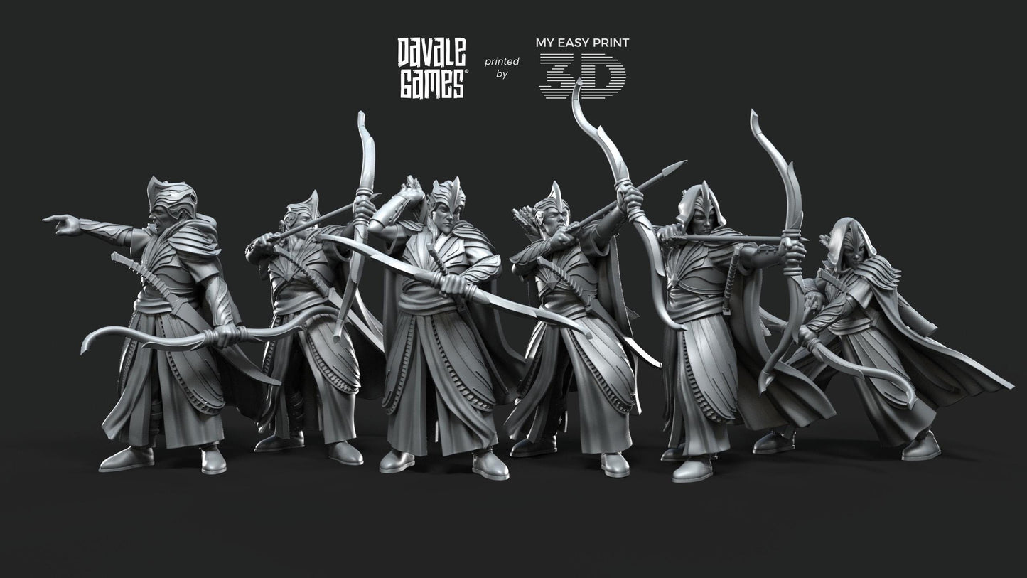 Galanthir Elves - Archers - Davale Games - 3D Printed with high quality resin for LOTR/D&D games