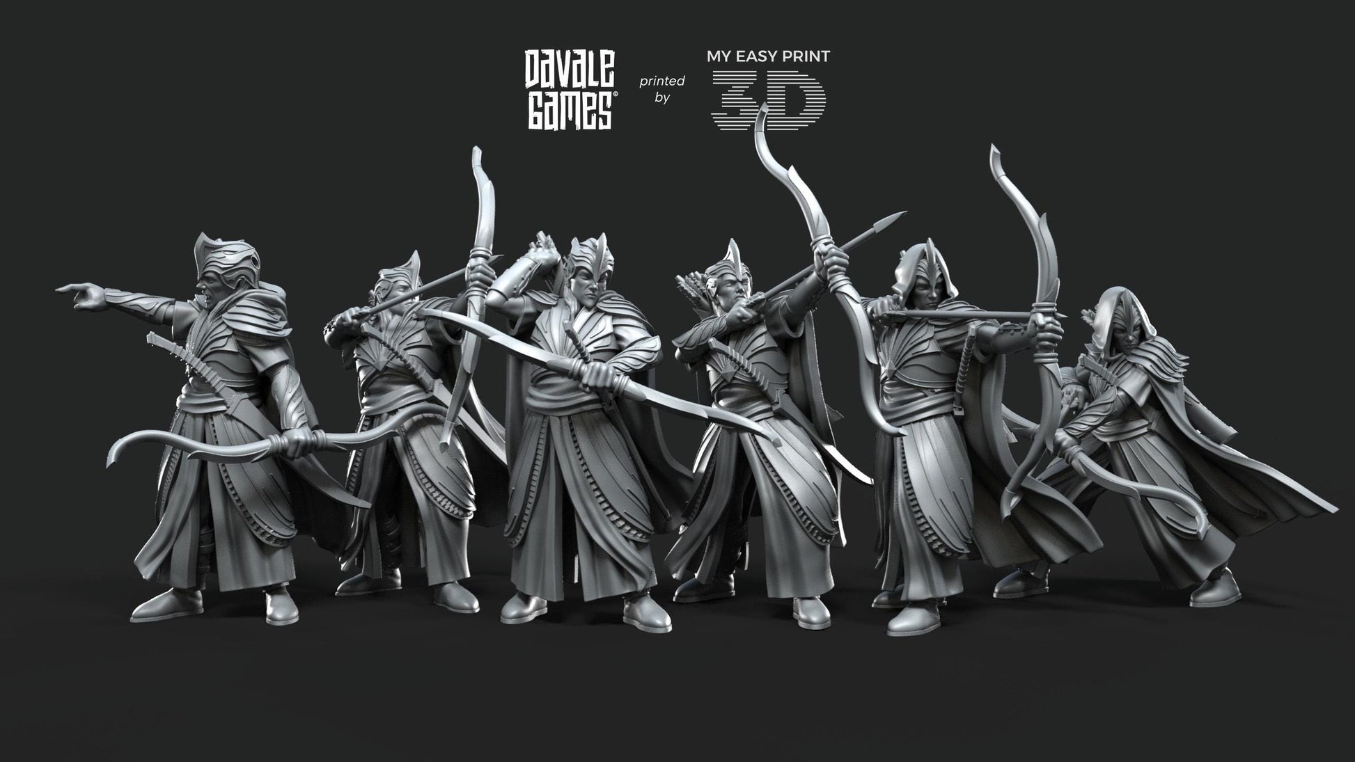 Galanthir Elves - Archers - Davale Games - 3D Printed with high quality resin for LOTR/D&D games