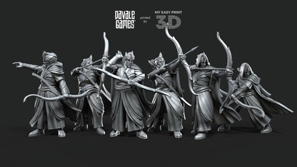 Galanthir Elves - Archers - Davale Games - 3D Printed with high quality resin for LOTR/D&D games