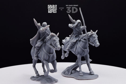 Human North Riders Mounted - Davale Games - 3D Printed with high quality resin for LOTR/D&D games