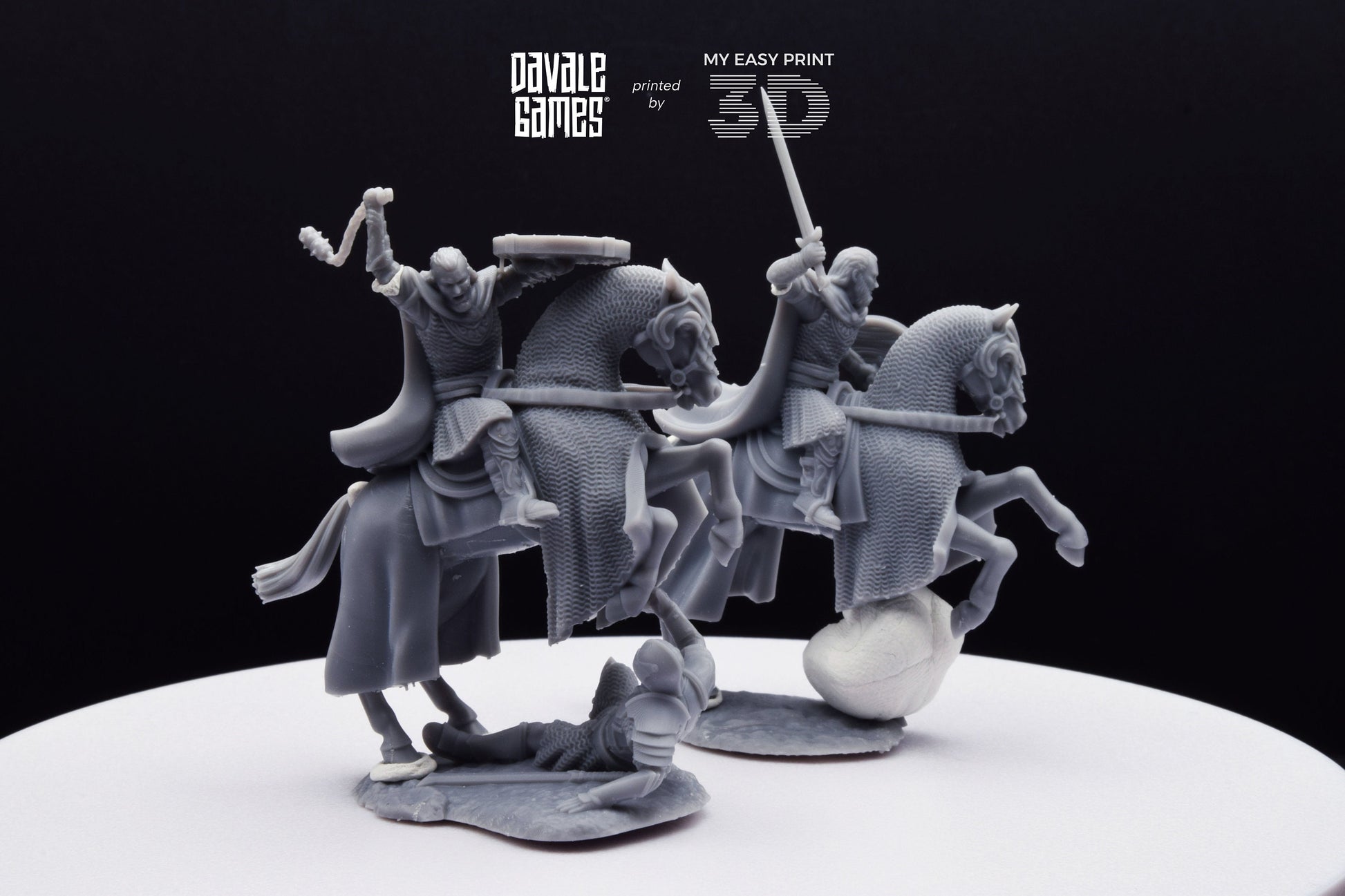 West Humans Hammer Sons Cavalry - Extra Poses - Mounted - Davale Games - 3D Printed with high quality resin for LOTR/D&D games